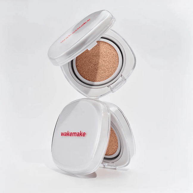 韩国WAKEMAKE唯可魅 裸感轻盈气垫粉底 哑光灰气垫 遮瑕提亮保湿 持久不脱妆 奶油肌 SPF50+ / PA++++ 15g*2 含替换装 #19 瓷白色 中性白皙肤色【混油皮专研】