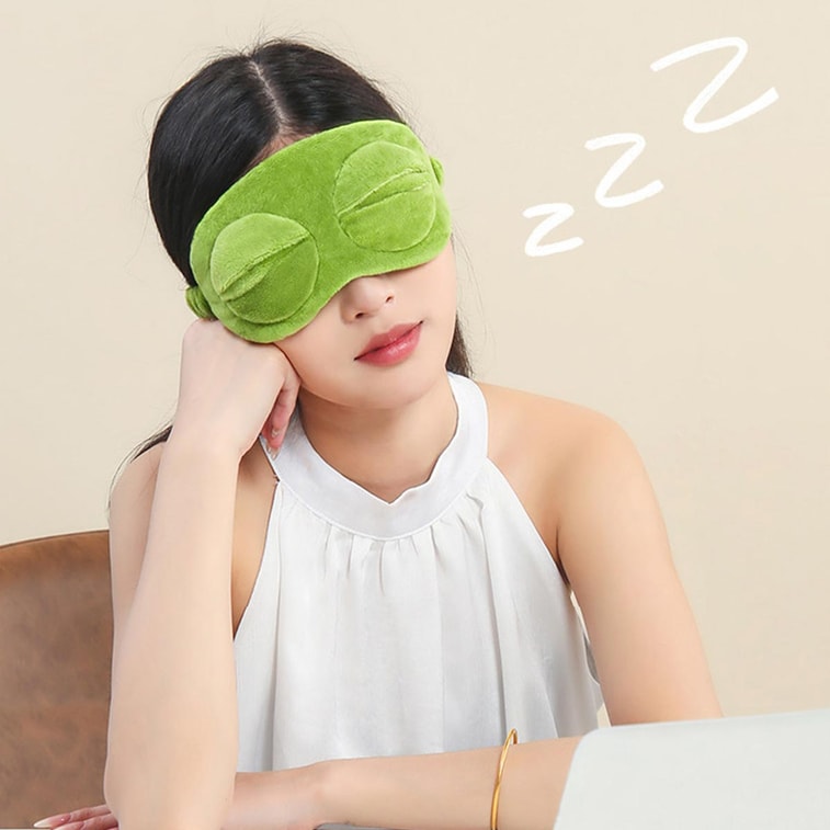Eye-Care Funny Sad Frog Special Sleep Eye Mask for Light Blocking Frog Elastic Band Style + Earplugs F 1Piece 4