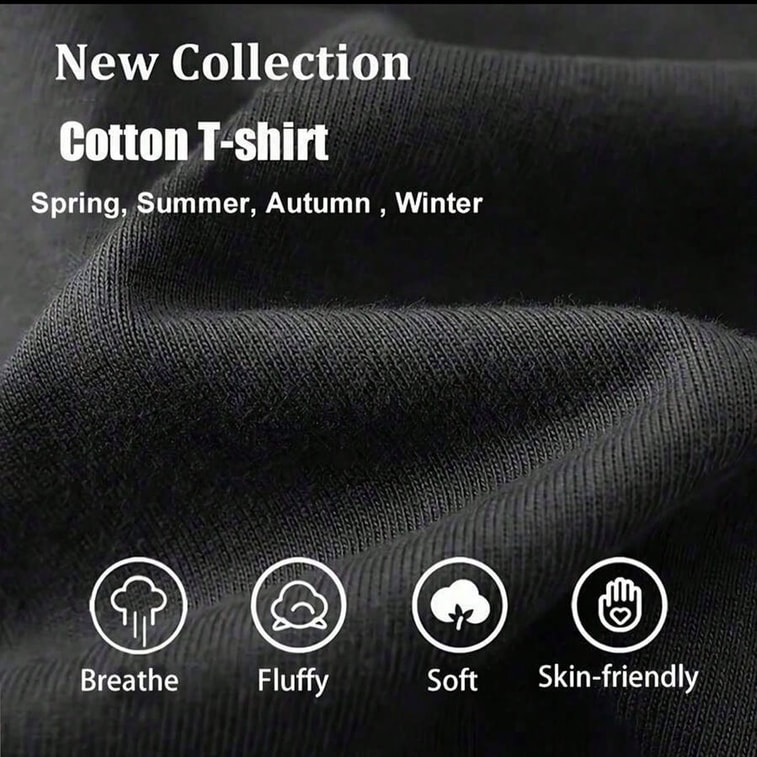 아이완춘 [미국 직배송] 1 신상 대학생 스타일 루즈핏 솔리드 컬러 헬루바스 루나스 베이직 티셔츠 블랙 사이즈 S 3