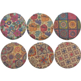 Folding Bread Mirror Vanity Mirror Retro Portable Round Bread - shaped Bohemian Style Thick Double - sided