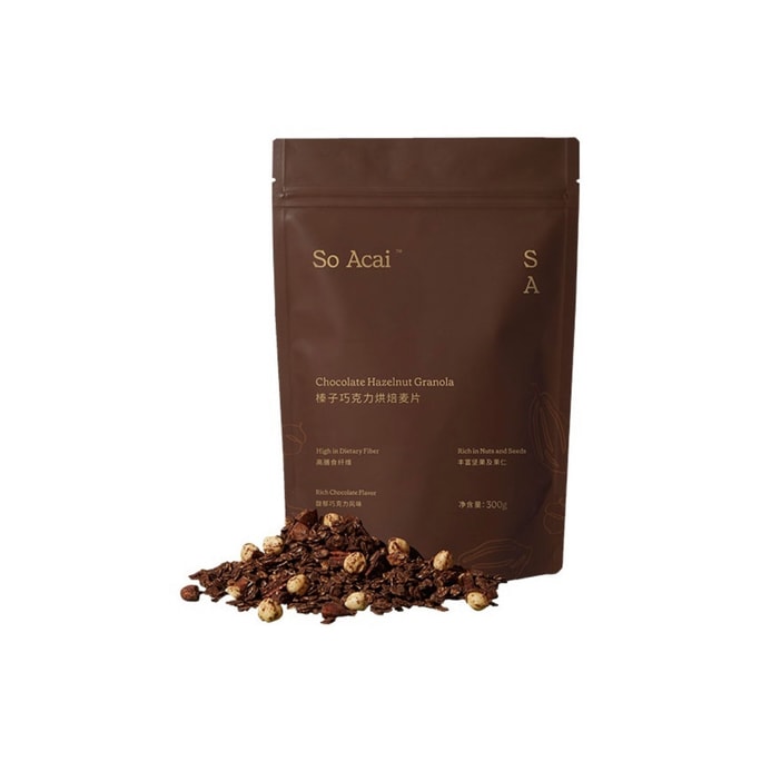 Sea Salt Cocoa Baked Oatmeal Yogurt Bowl Muesli Nut Fruit Slightly Bitter Hazelnut Chocolate 300g/bag