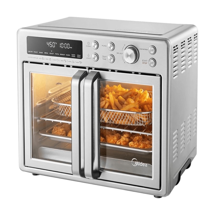Midea Flexify French Door Toaster Oven Air Fryer Combo, 26.4 QT, Extra Large Air Fryer Countertop Oven 10-in-1 Combo, 25% Faster Cooking