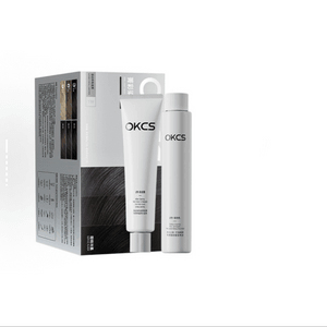 【中国直邮】 OKCS 染发膏 染发剂植物纯黑茶色黑色女男士专用  黑茶色 齐胸发 80g*3/盒