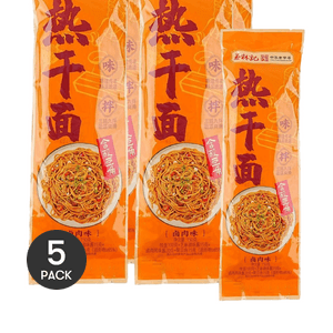 Single Serving Hot Dry Noodles Braised Pork Flavor, 5.29 oz*5【Value Pack】