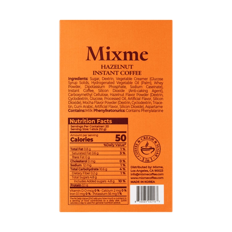 MixMe Hazelnut Korean 3-in-1 Instant Coffee Mix With Creamer