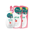 日本KRACIE嘉娜宝 NAIVE 纯植物性润泽沐浴乳 白桃款限量套组 含正装+2袋补充包