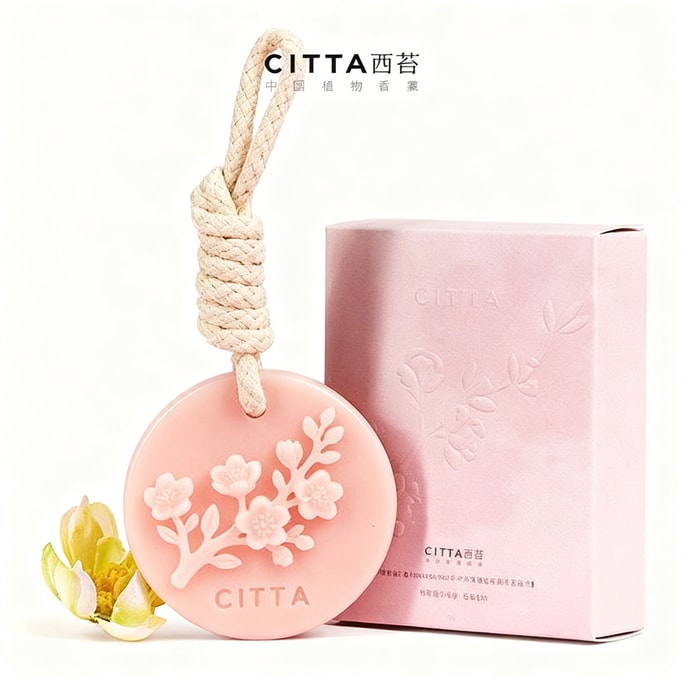 CITTA 西苔 【식물 아로마 향기 시트 - 봄날의 복숭아】 차량용 방향제 옷장용 지속 발향 악취 제거 35g