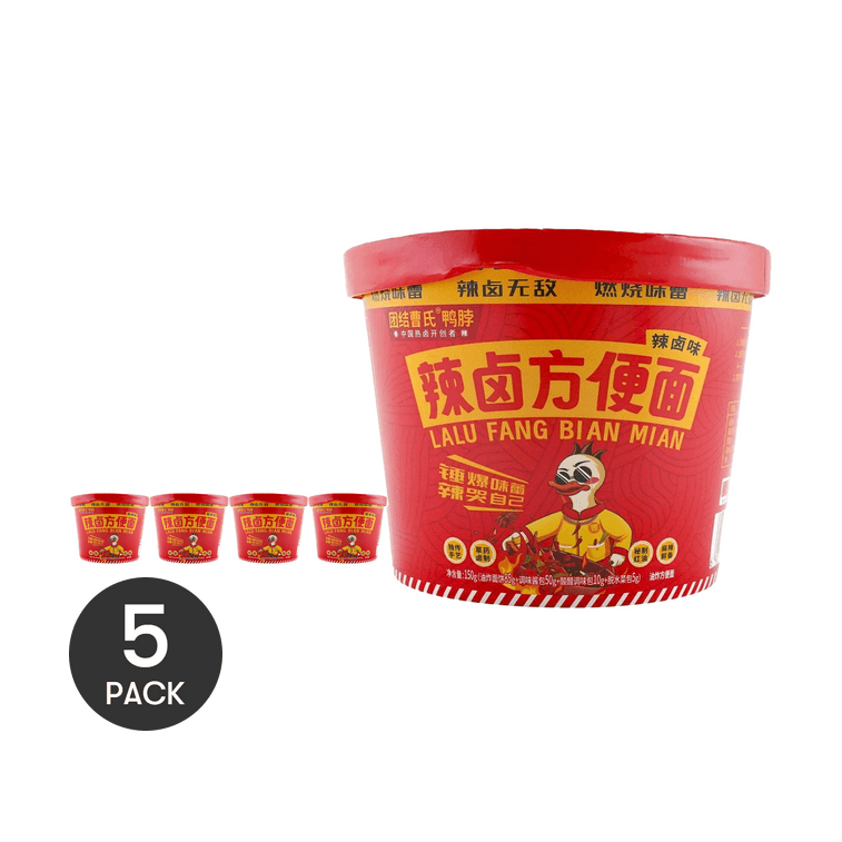 【中国直邮】曹氏鸭脖 辣卤方便面 辣卤味 140g*5【小红书推荐】特辣等你挑战