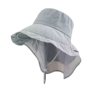 [중국 직배송] HSPM 챙 넓은 선크림 숄 목보호대 피셔맨 모자, 자외선 차단 야외용 썬햇, 라이트 그레이, F, 1개