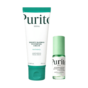 배리어 듀오, 마이티 뱀부 판테놀 크림 3.38 fl.oz. + 원더 릴리프 센텔라 세럼 무향 0.50 fl.oz.