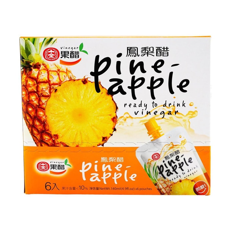 台湾十全 凤梨醋 果醋饮料  140ml*6包【清爽解腻 夏日必备】 6