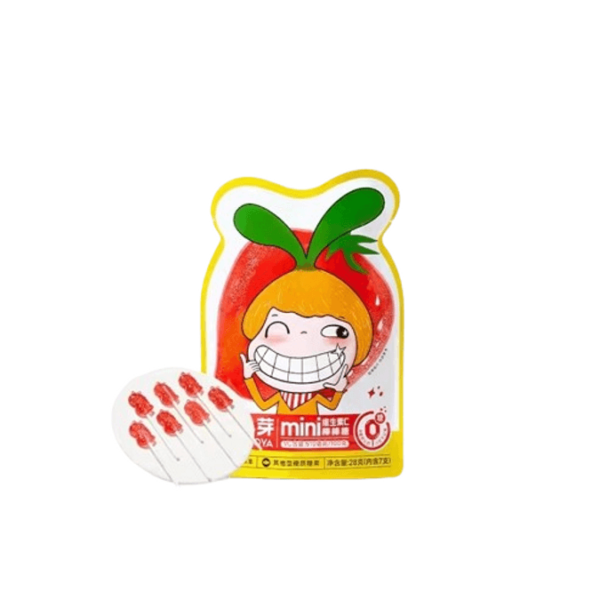 Sugar-Free Lollipop Mini Cartoon Probiotic Vitamin No Added Sugar Kids Snack Strawberry Flavor 28G/ Bag