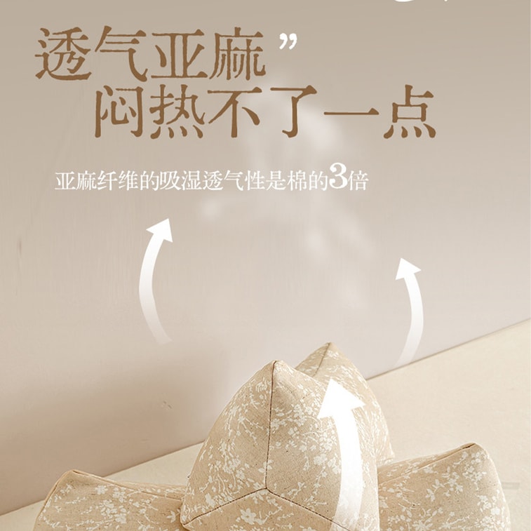 【中国直邮】 HSPM 牵引三角荞麦枕护颈椎助睡眠可拆洗养生枕 半夏米白 三角款 1件 5