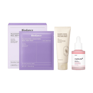 PDRN 핑크 펩타이드 세럼 미백 & 주름 개선 1.01 fl oz×1 + 연어 콜라겐 병풀 크림 진정 & 활력 3.38 fl oz×1 + 캐비어 PDRN 리얼 딥 마스크 재생 & 탄력 1...