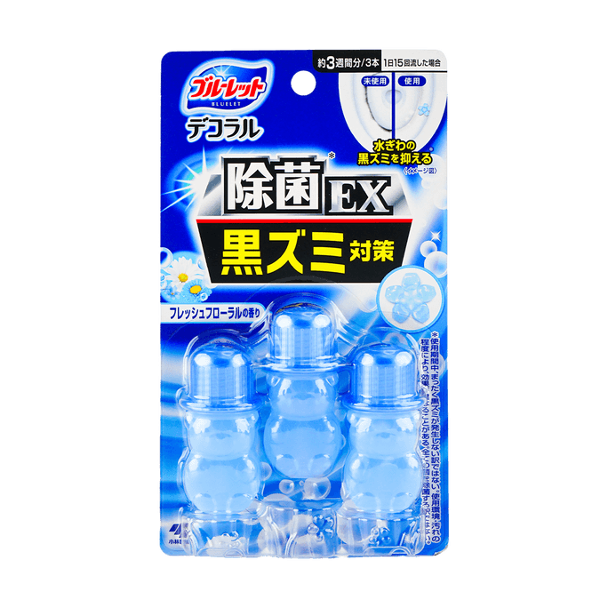 日本KOBAYASHI小林製藥 花瓣式馬桶清潔凝膠清潔劑 清新花香 3pcs