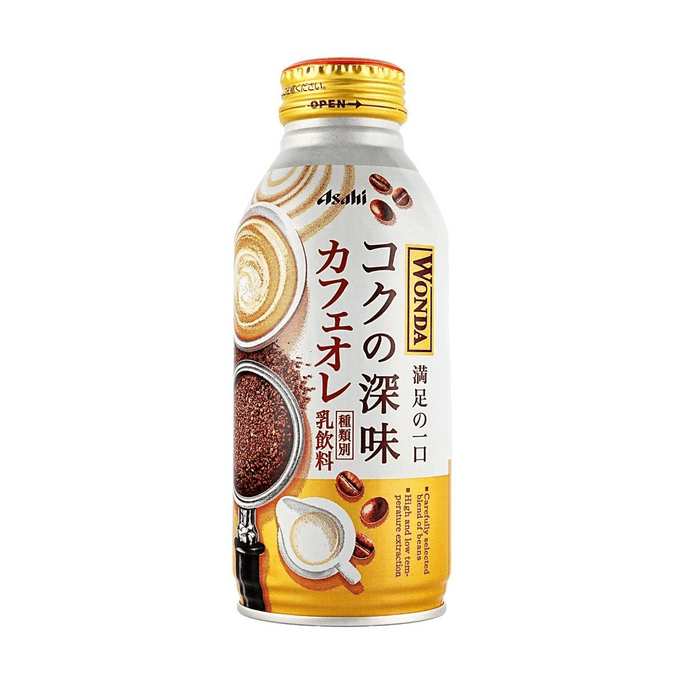 日本ASAHI朝日 WONDA特製咖啡歐蕾 深烘拿鐵咖啡 370g 【深烘濃郁】