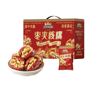【中国直邮】 三只松鼠 枣夹核桃礼盒 健康零食送礼 660g*1箱