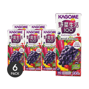 野菜生活100 にんじん＆ぶどうジュース 6.76液量オンス×6【6パック】 【賞味期限表示：日/月/年】