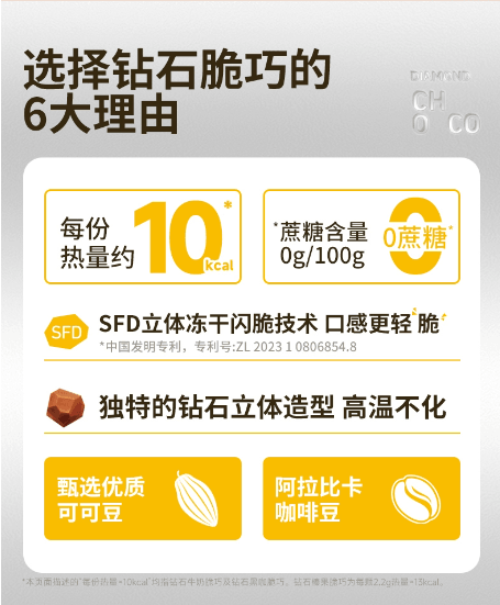 食验室 钻石脆脆巧冻干巧克力钻石牛奶巧脆14g*2袋