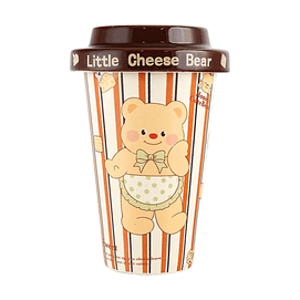 Little Cheese Bear Lidded Ceramic Mug - Brown