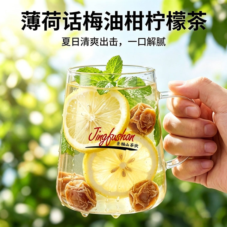 【中国直送】京福山ミントプラムレモンティー、無添加、夏に最適、フルーティーなお茶、DIYトレンドドリンク代替品、55g×2箱【甘酸っぱくて爽やか、夏に最適】 5