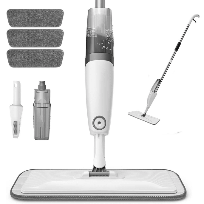 Spray Mop for Floor Cleaning, Dust Mop with 3 Pcs Washable Pads and 350 ml Refillable Bottle for Household or Commercial Use Wet Mop for Hardwood