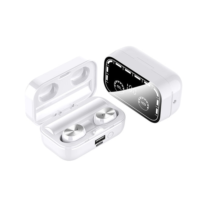 【中國直郵】 鏡面無線大電量藍牙耳機白色
