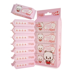 Daixiaoni Mini Hand and Mouth Cleaning and Disinfecting Wipes, Alcohol-Free, Suitable for Babies and Adults, Individually Packed Mini Wipes, Suitable for Sensitive Skin, 8 Wipes * 8 Packs