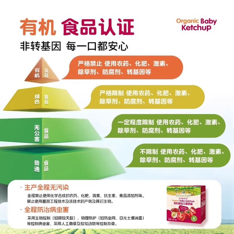 【中国直邮】 爷爷的农场 宝宝番茄酱儿童调味料小包装100%新疆番茄120g/盒 4