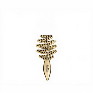 KRRAMEL Wooden Scalp Massage Brush, Anti-Static & Tangle-Free, New Mini Pinecone Boar Bristle Comb For Wet & Dry Use, Scalp Massager For Volumizing & Smoothing Hair, Gold Gift Box Edition (12.5cm)