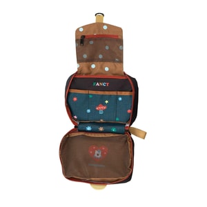 【中国からの直送】Keqi 三つ折り防水メイクアップバッグ ハート型子犬デザイン 1個入り 旅行用トイレタリーバッグ 大容量吊り下げ収納バッグ