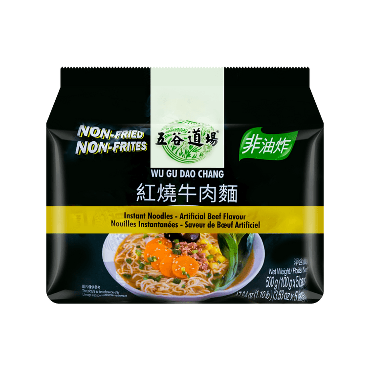 五穀道場 泡麵 紅燒牛肉麵 袋裝 100g*5包 17