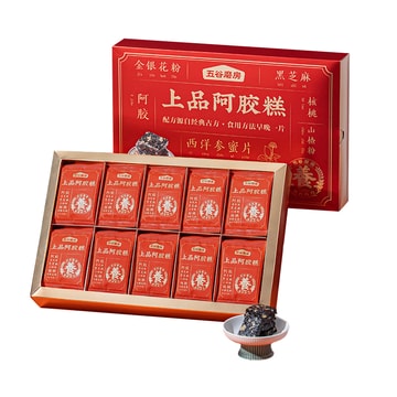 阿胶 中国直邮】 五谷磨房上品阿胶糕375g/盒好吃滋补不怕火- 亚米