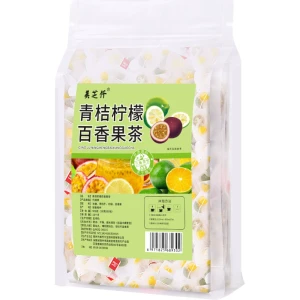 美芝仟 青桔柠檬百香果茶 200 克 20 包 网红水果茶 冷泡茶 冻干青柠 冰糖百香果青桔茶 养生茶汤 (10 克 * 20 包) 畅饮装 考虑到口感含有一些冰糖 【享用零食与美食 搭配水果茶】
