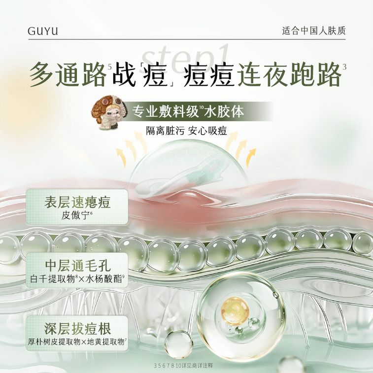 グユバイチエンニキビパッチ [8時間ニキビ軽減][7日間でニキビ跡を薄くします][アジア人の肌タイプに最適] 赤みを軽減し、ニキビ跡を修復・薄くします (ニキビパッチ32枚 + ニキビ跡修復パッチ32枚) 3