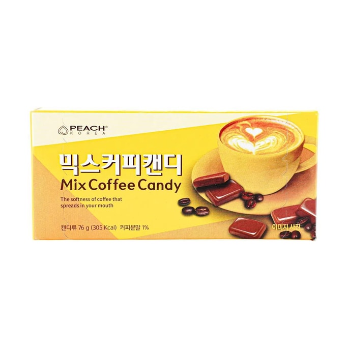 韩国PEACH 混合咖啡糖 提神 办公室零食 76g