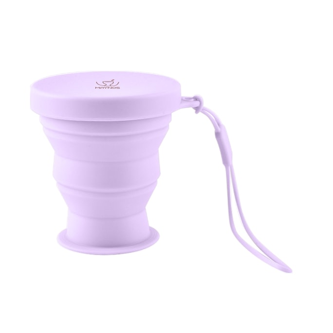 Durable Silicone Foldable Cup 180ml Purple – Temperature Range -40°C to 210°C, Includes Lid & Carabiner, Perfect for Travel, Outdoor, Camping, Space-Saving Storage, Ultra-Safe & Compact
