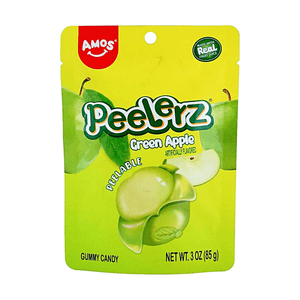 Peelerz Gummy Candy Green Apple Flavor, 3 oz【Made With Real Fruit Juice】