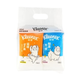 Kleenex Mini Wet Wipes Portable Pack, 7 Sheets × 6 Packs