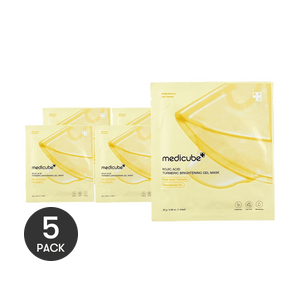 コウジ酸・ウコン配合 ブライトニングジェルマスク 5枚入り - ナイアシンアミド2%配合 | 保湿【バリューパック】