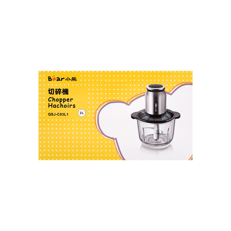 BEAR小熊 家用绞肉机 小型电动不锈钢切碎机 多功能全自动搅拌机碎肉蒜蓉料理机 辅食机 QSJ-C03L1 北美电压110V 11