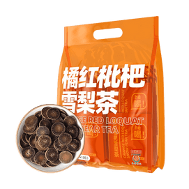Orange Red Loquat Snow Pear Tea, 5g*12 bags - Individually Wrapped Tea Bags, Soothes Throat, Herbal Cooling Relief