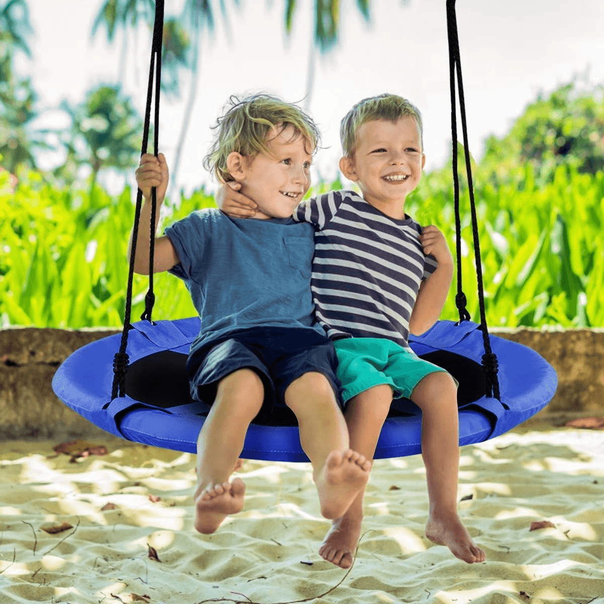 40 Flying Saucer Tree Swing Indoor Outdoor Play Set-Blue - Yami.com
