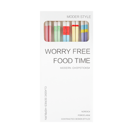 Ceramic Chopsticks, Mold and Moisture Resistant, Easy to Clean, Pastel, 5-Pair Gift Box Set
