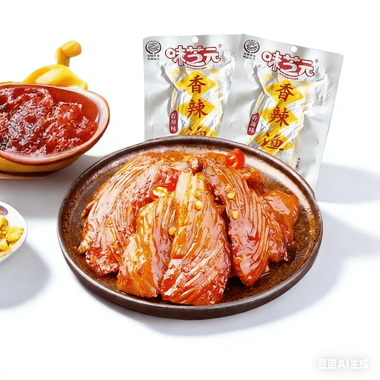 웨이즈위안 [생선 필레 및 생선 꼬리 시리즈] 매운 생선 지느러미 22g*4팩 (매운맛, 아주 매운맛, 뼈 포함) 7