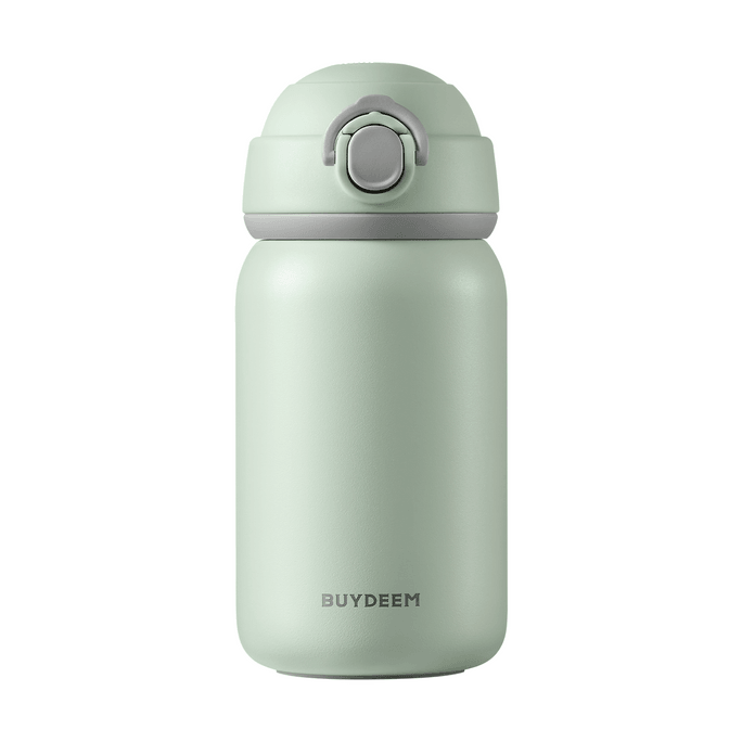 Push button Vacuum Insulated Bottle Green