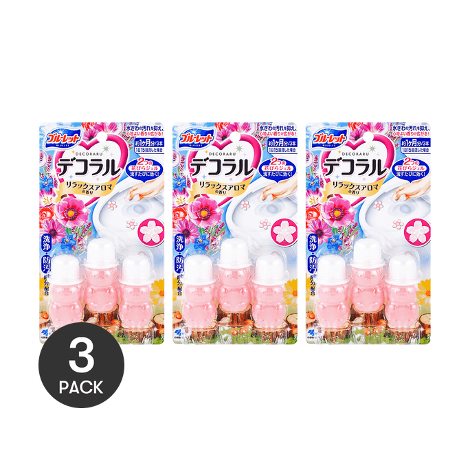 日本KOBAYASHI小林製藥 花瓣式馬桶清潔凝膠 #優雅百花香 3枚入【李佳琦推薦】