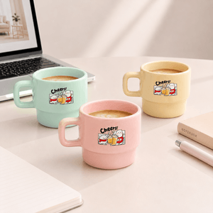 Product: Yami Cheers to Joy Ceramic Mystery Mug 9.47 fl oz【Macaron Tri-Color Blind Box Design】【Yami Custom Pattern Cute & Playful】