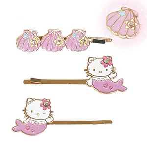 【日本直郵】 日本 SANRIO 美人魚系列 髮夾飾品 粉紅款【Hello Kitty】