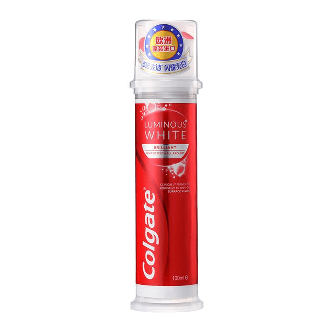 Colgate Vertical Tube Bright White Stain Removal Whitening Toothpaste Pressing 100ml*1 Pack